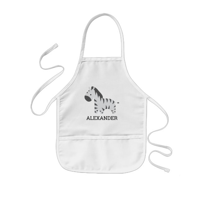 Cute Zebra Personlig Barnförkläde (Framsidan)