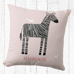 Cute Zebra Personlig  Rosa Kudde