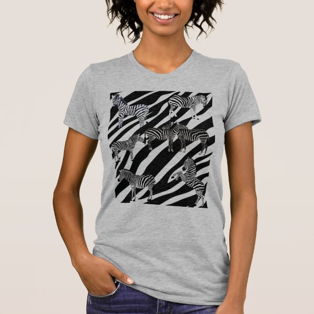 Cute Zebra ränder T Shirt (Framsida)