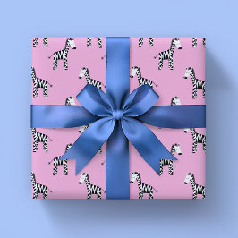 Cute zebra rosa presentpapper