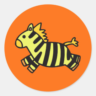 Cute Zebra Runt Klistermärke