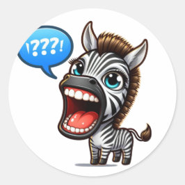 Cute Zebra Runt Klistermärke