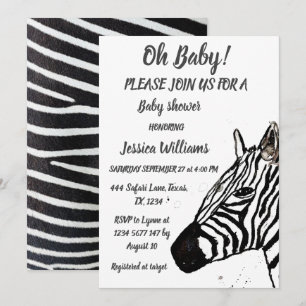 Cute Zebra Safari Jungle mönster animal Pojke I Inbjudningar