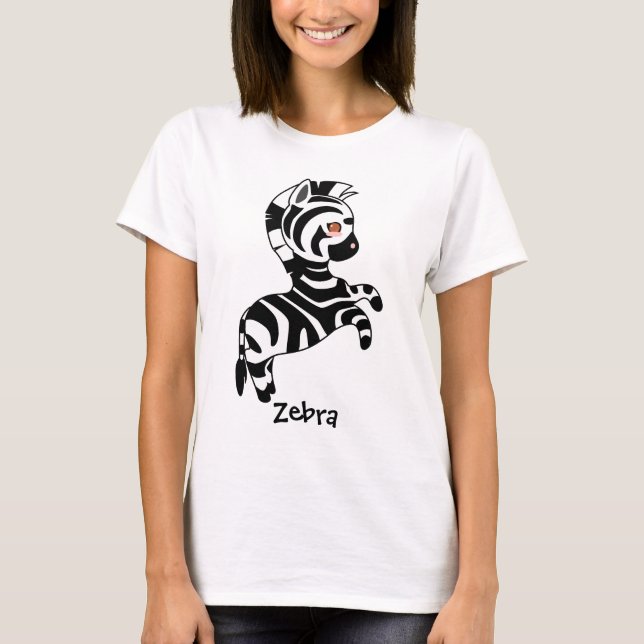 Cute Zebra Shirt Tee Shirt (Framsida)