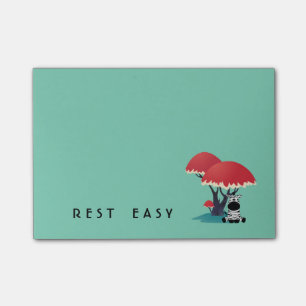 Cute Zebra Sitta under paraplyet Träd Post-it Block