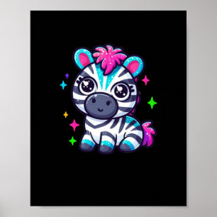 Cute Zebra Sticker Poster