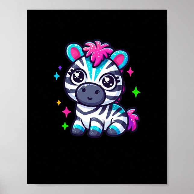 Cute Zebra Sticker Poster (Framsidan)