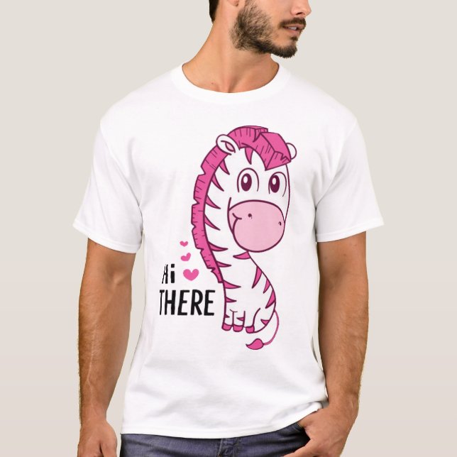 Cute zebra-tecknad t shirt (Framsida)