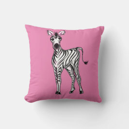 Cute Zebra teckning, safaridjur Kudde