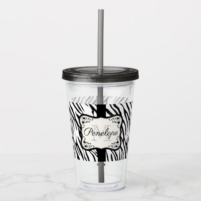 Cute Zebra tryck Take Away Mugg (Framsida)