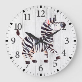 Cute Zebra Wall Clock Stor Klocka