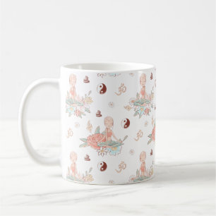 Cute Zen Yoga Meditation Lotus Namaste Kaffemugg