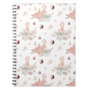 Cute Zen Yoga Meditation Lotus Namaste Pastel Anteckningsbok
