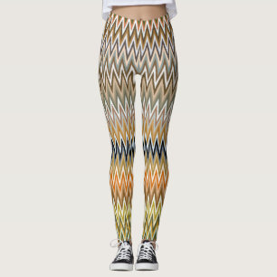 CUTE Zigzag Multifärgad Mönster Leggings