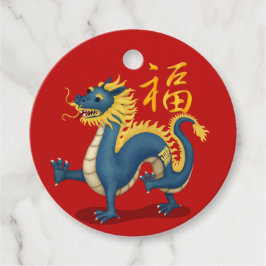 Cute Zodiac Dragon "Fortune" kinesiskt nyår Gåvor Etiketter