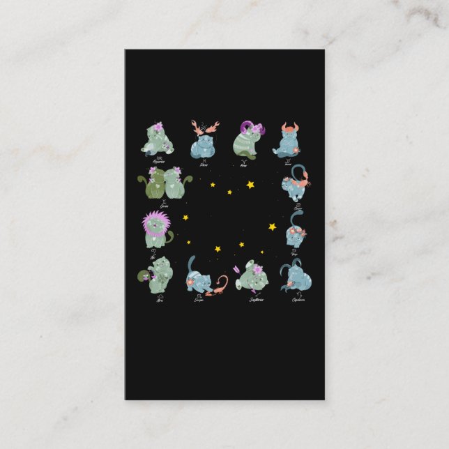 Cute Zodiac Sign Cat Lover Visitkort (Framsida)