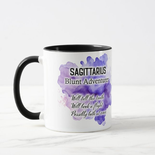 Cute Zodiac Sign Traits/ Sagittarius Wrap  Mugg (Vänster)