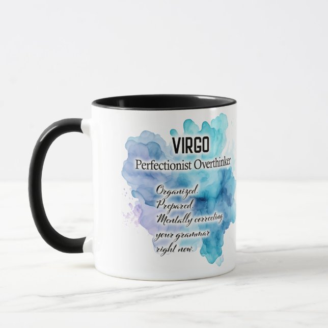 Cute Zodiac Sign Traits/ Virgo Wrap  Mugg (Vänster)