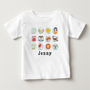 Cute Zodiac-Stjärntecken Signal Tecknad baby t-shi T Shirt