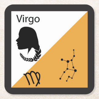 Cute Zodiac Symbol, Sign & Star Layout-Våg Underlägg Papper Kvadrat