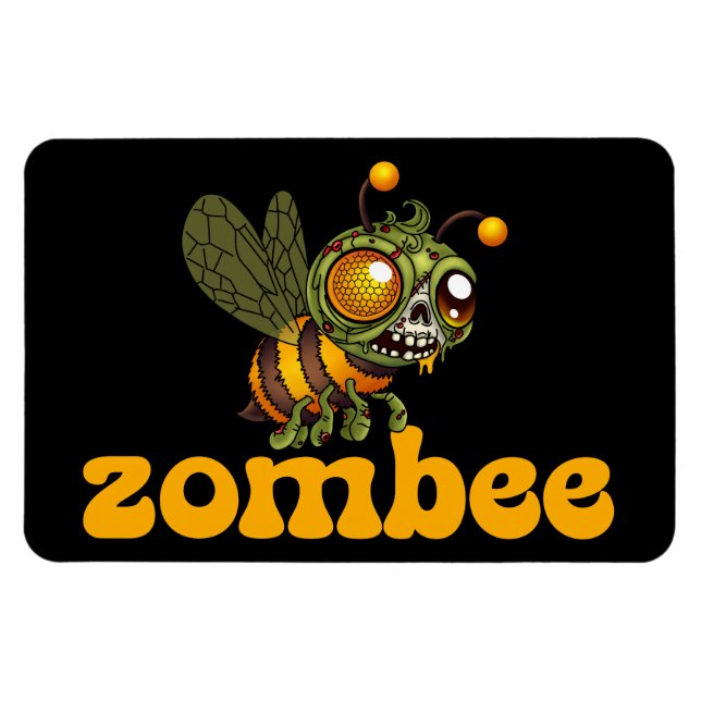 Cute Zombie Bee Magnet (Horisontell)