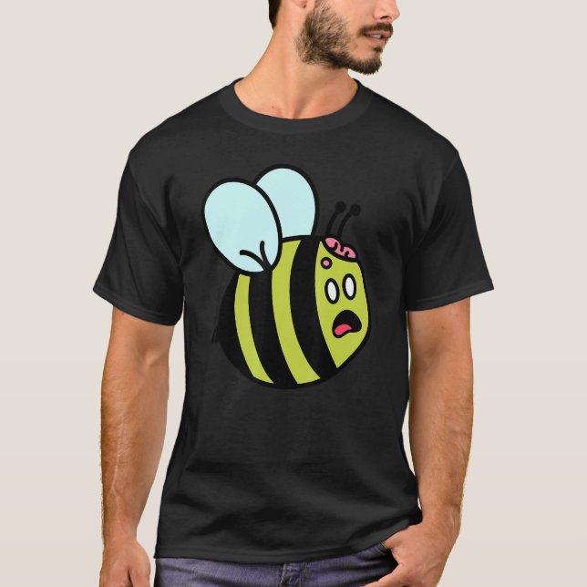 Cute Zombie Bee Zombee Halloween Graphic Sarcasti T Shirt (Framsida)
