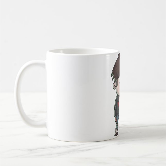 Cute Zombie Boy Kaffemugg (Vänster)