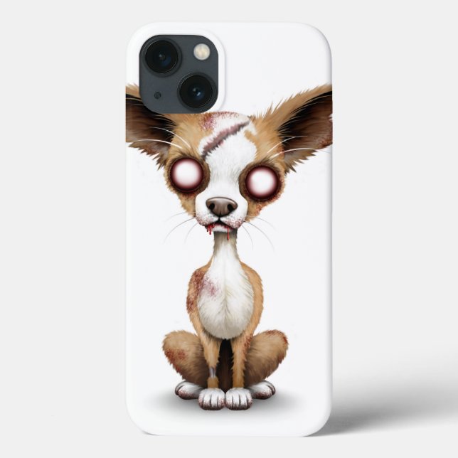 Cute Zombie Chihuahua Puppy Hund White (Baksida)
