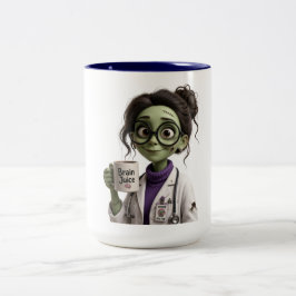 Cute Zombie Doctor Brain Juice Coffee Mug - Funny  Två-Tonad Mugg