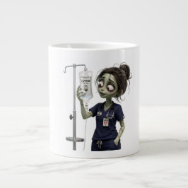Cute Zombie ER Nurse Caffeine IV Drip Large Coffee Jumbo Mugg