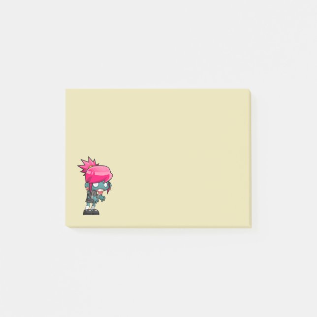 Cute Zombie Girl Illustration Post-it Block (Framsida)