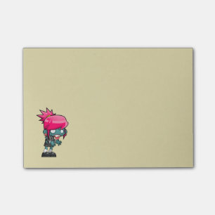 Cute Zombie Girl Illustration Post-it Block