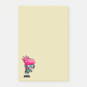 Cute Zombie Girl Illustration Post-it Block
