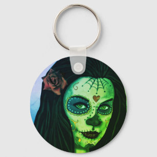 Cute Zombie Gothic Girl Keychain Nyckelring