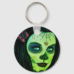 Cute Zombie Gothic Girl Keychain Nyckelring