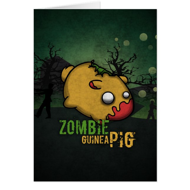 Cute Zombie Guinea Pig Hälsningskort (Framsidan)