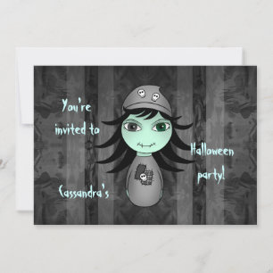 Cute zombie Halloween-barn party Inbjudningar