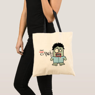 Cute Zombie Halloween Bus eller godis Bag Tygkasse