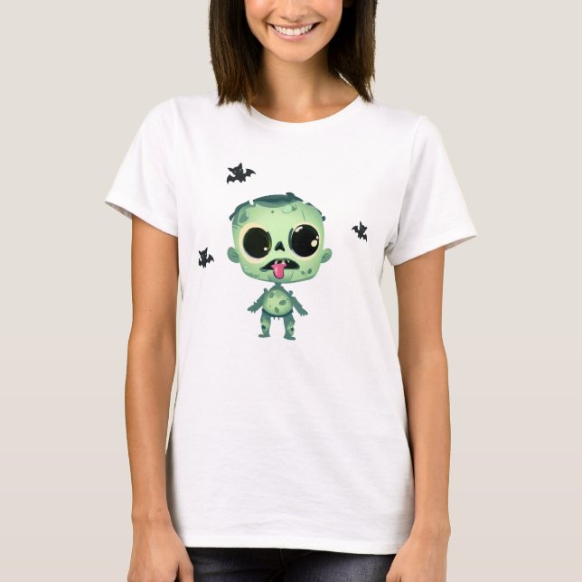 Cute Zombie Halloween T-Shirt (Framsida)