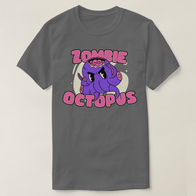 Cute Zombie Octopus Funny Halloween Zombie Animals T Shirt (Design framsida)