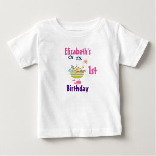 Cute Zoo Animal Ark Första födelsedag Tee Shirt