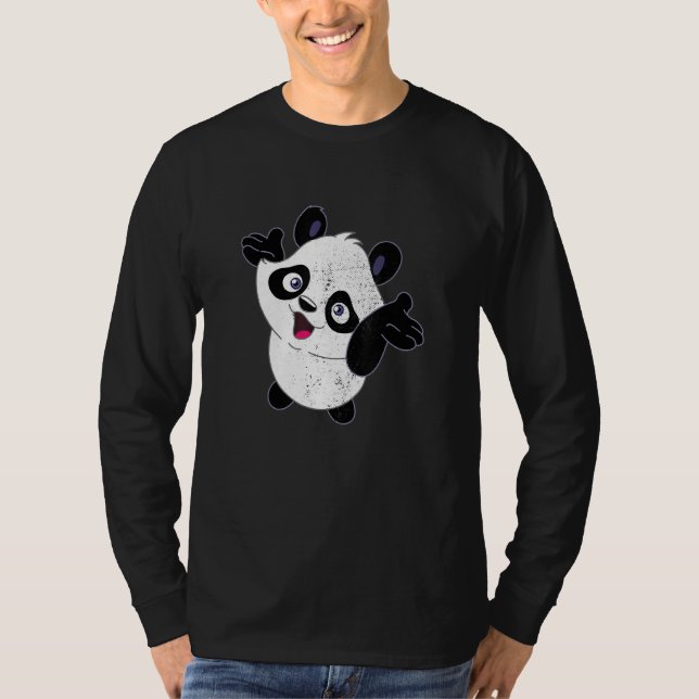 Cute Zoo Animals Lycklig Baby Panda Zookeeper T Shirt (Framsida)