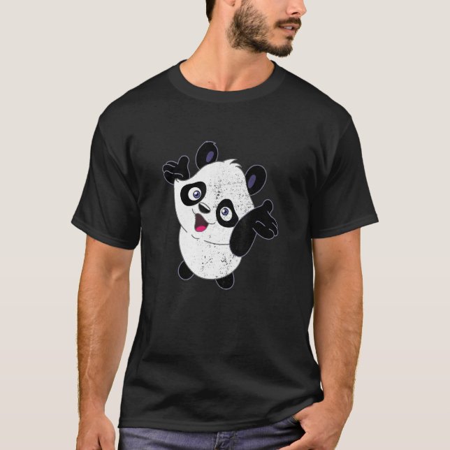 Cute Zoo Animals Lycklig Baby Panda Zookeeper T Shirt (Framsida)