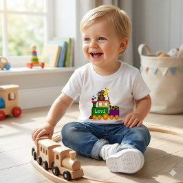 Cute Zoo Animals och Leksak Tåg Baby T-shirt