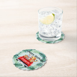 Cute Zoo-djungelfarm lastbil-Födelsedagsfesten Underlägg Papper