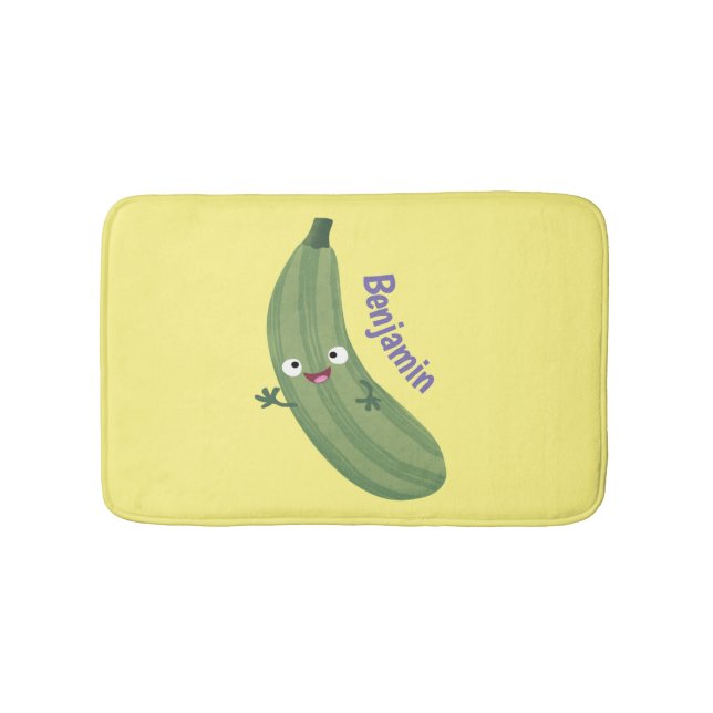 Cute zucchini lycklig tecknad illustration badrumsmatta (Framsidan)