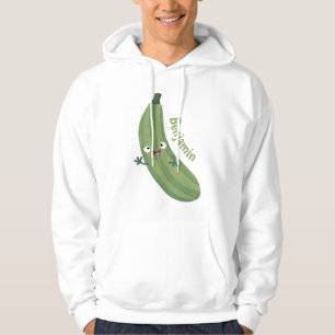 Cute zucchini lycklig tecknad illustration hoodie