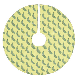 Cute zucchini lycklig tecknad illustration julgransmatta borstad polyester