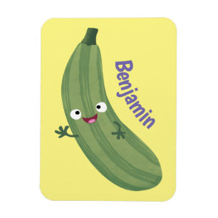 Cute zucchini lycklig tecknad illustration magnet