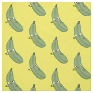 Cute zucchini lycklig tecknad illustration tyg